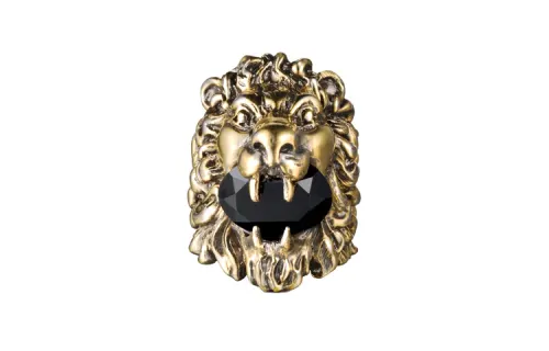 GUCCI Lion Head King Ring With Crystal