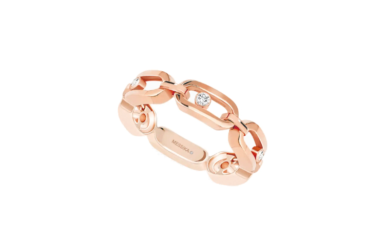 MESSIKA Messika Move Link Series Elegant Multiple Circles Rose Gold Diamond Ring Women’s Model