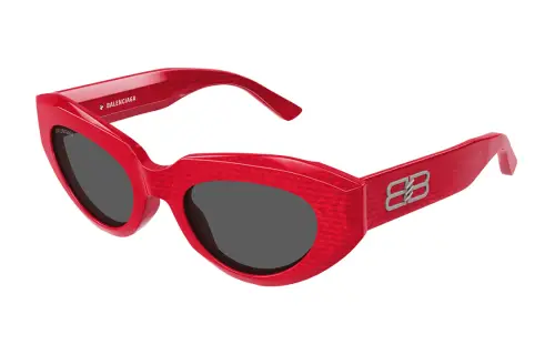 Balenciaga Acetate Oval Sunglasses Women's Red