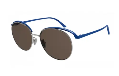 Balenciaga Metal Round Eyeglass Frames Women's Blue