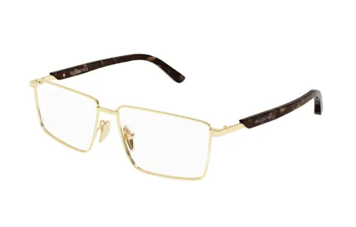 Balenciaga Metal Square Eyeglass Frames Men's Gold