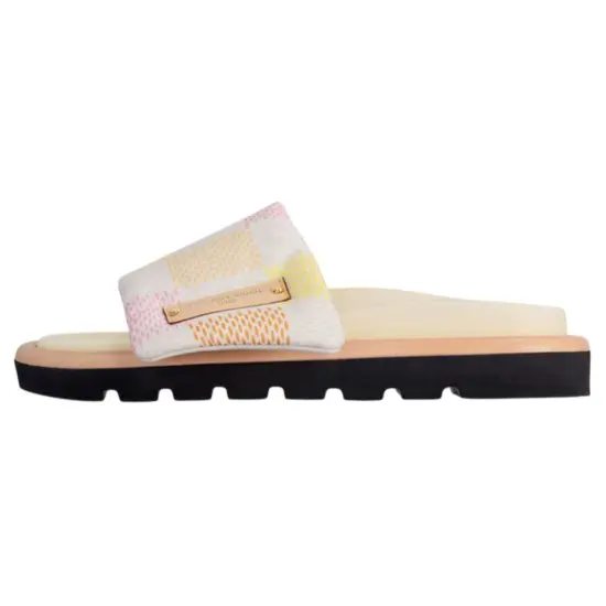 LOUIS VUITTON Pillow Slide Slippers Women's Beige Pink Yellow