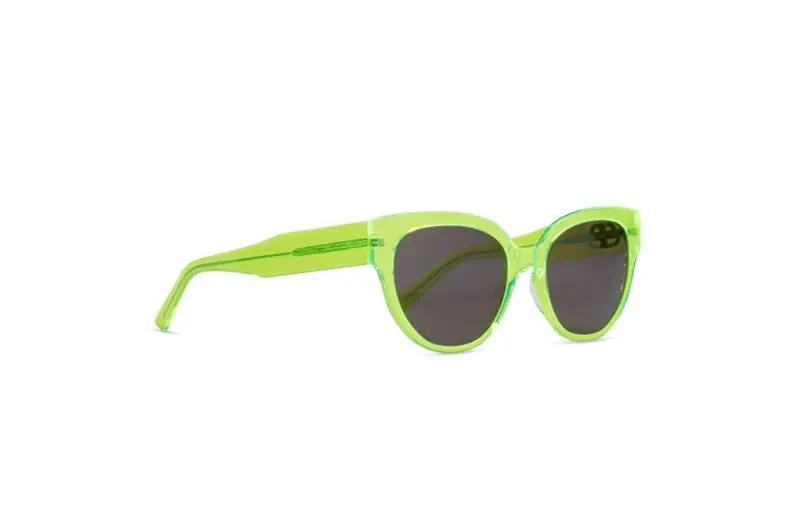 Balenciaga Acetate Irregular Shape Sunglasses Women's Green