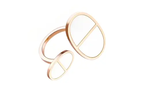 HERMES Chaine D'ancre Verso Rings Women's Rose Gold