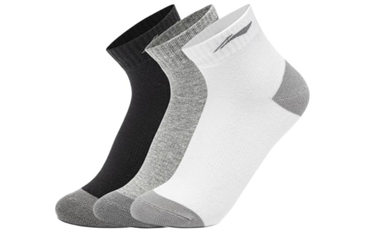 Li Ning Fitness Series Ankle Socks Unisex 6 Pack Black/White/Gray