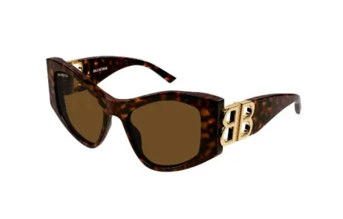 Balenciaga Acetate Irregular Shape Sunglasses Women's Tortoiseshell