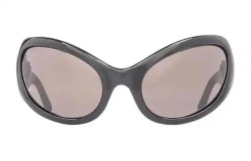 Balenciaga Nylon Irregular Shape Sunglasses Men's Black