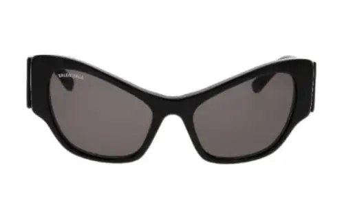 Balenciaga Acetate Irregular Shape Sunglasses Unisex Black
