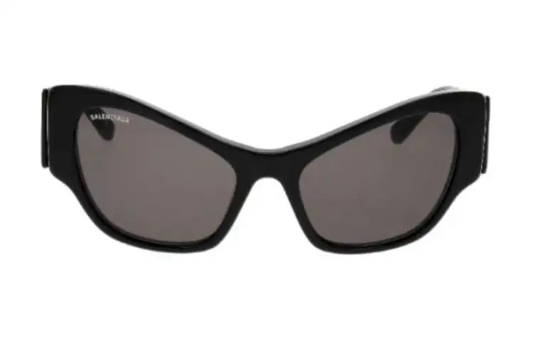 Balenciaga Acetate Irregular Shape Sunglasses Unisex Black