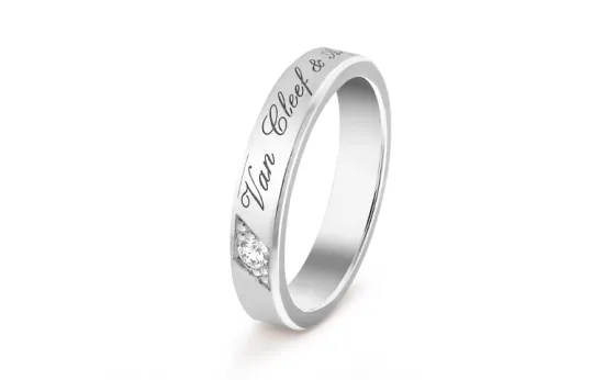 Van Cleef & Arpels Toujours Signature Etoiles Diamond Platinum Rings Unisex