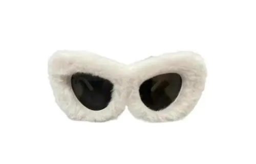 Balenciaga Acetate Irregular Shape Sunglasses Women's White