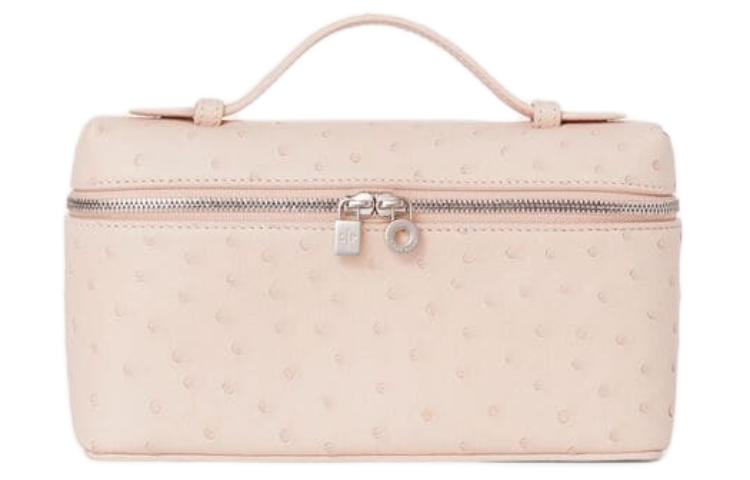 Loro Piana ExtraPocket Ostrich Leather Clutch Women's Plum Blossom Color