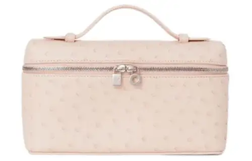 Loro Piana ExtraPocket Ostrich Leather Clutch Women's Plum Blossom Color