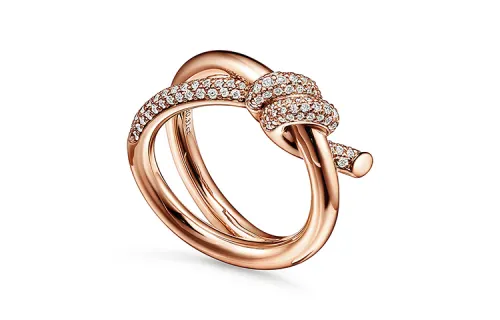 Tiffany & CO. 18K rose gold Knot diamond ring