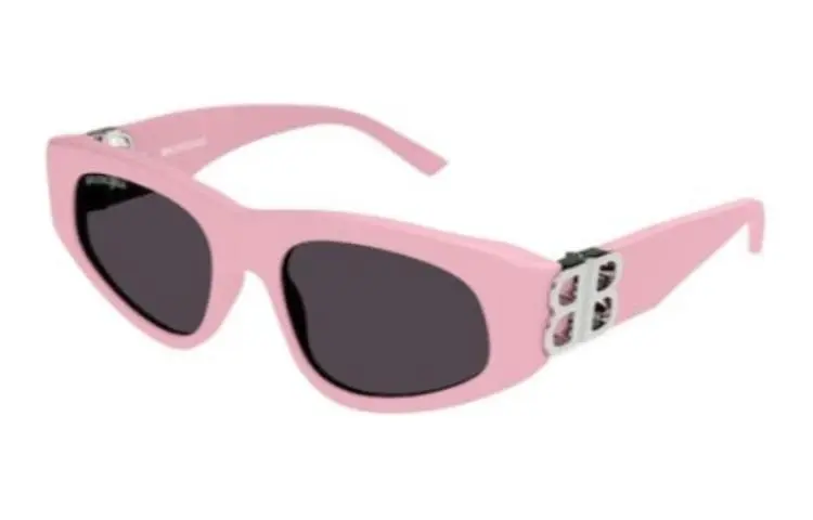 Balenciaga Irregular Shape Sunglasses Unisex Pink
