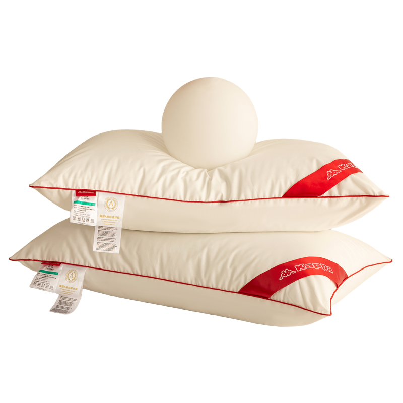 Kappa trendy sporty 3D feather velvet pillow core, fashionable 3D pillow cervical pillow for single student dormitory, size 48x74cm, available in low, medium, and high firmness with soy fluffy pillow, single piece or home use pair pillows/pillow core