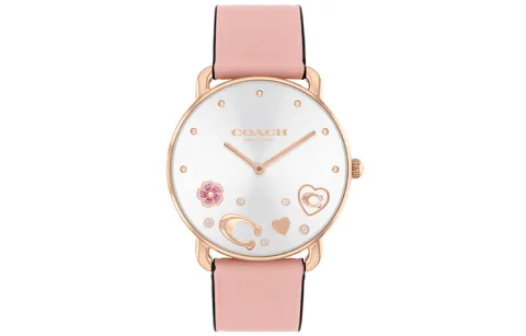 COACH ELLIOT European/US Watches Wrist Watches Quartz Movement Leather Strap 36mm White Dial Women's Watch