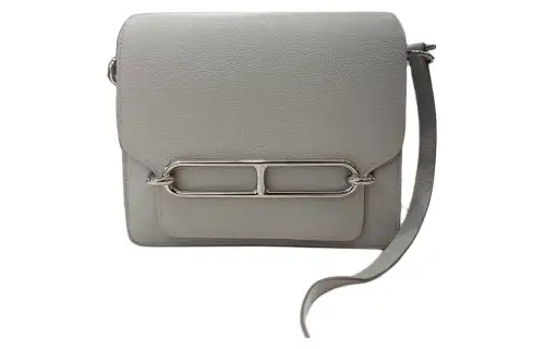 HERMES Roulis Silver Tone Buckle Evercolor Leather Pig Nose Bag, Shoulder Bag, Crossbody Bag Mini Women's