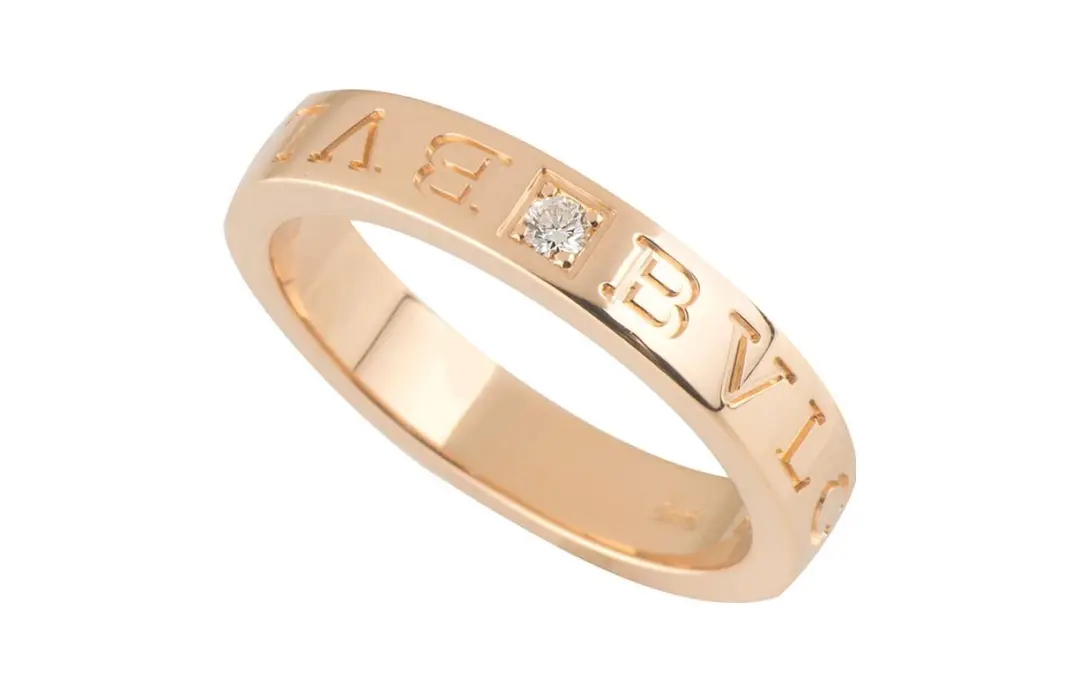 Bvlgari 10s 18K rose gold B-zero diamond ring