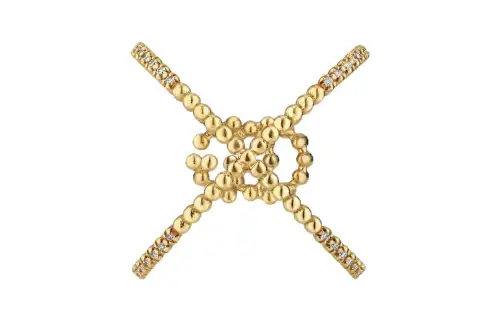 Gucci 2010s diamond criss-cross ring