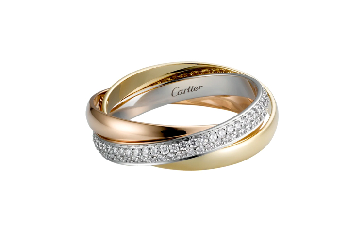 【Pre-Owned】2010s pre-owned 18kt yellow rose and white gold Trinity diamond ring