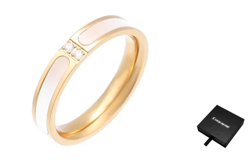 Cooraree Titanium Steel Rings Unisex Gold/Silver