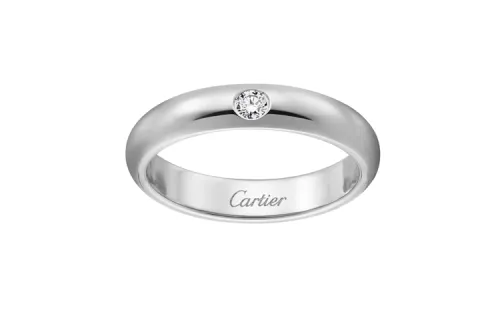 Cartier, creative design platinum diamond ring for men and women, simple and elegant design, for beloved