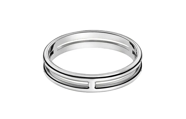 HERMES 18K White Gold Rings Women's