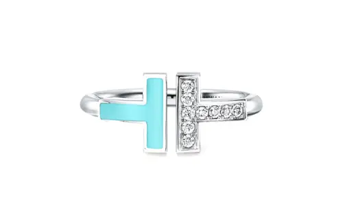 TIFFANY & CO. T Diamond 18K White Gold Rings Women's