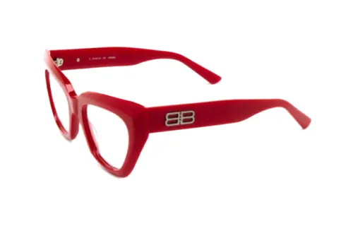 Balenciaga Acetate Cat Eye Eyeglass Frames Women's Red