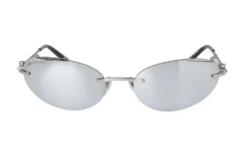 Balenciaga Metal Irregular Shape Sunglasses Men's Silver