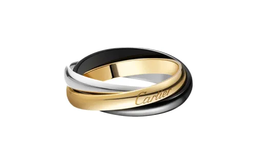 CARTIER Trinity Series 18K White Gold/18K Gold/Ceramic Rings Unisex Multicolor
