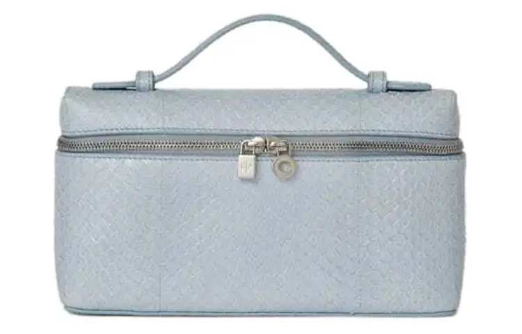 Loro Piana ExtraPocket Snake Leather Clutch Women's Light Blue