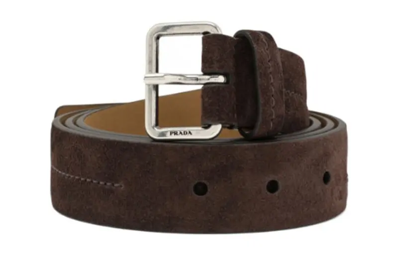 Prada Logo-Engraved Buckle Belt