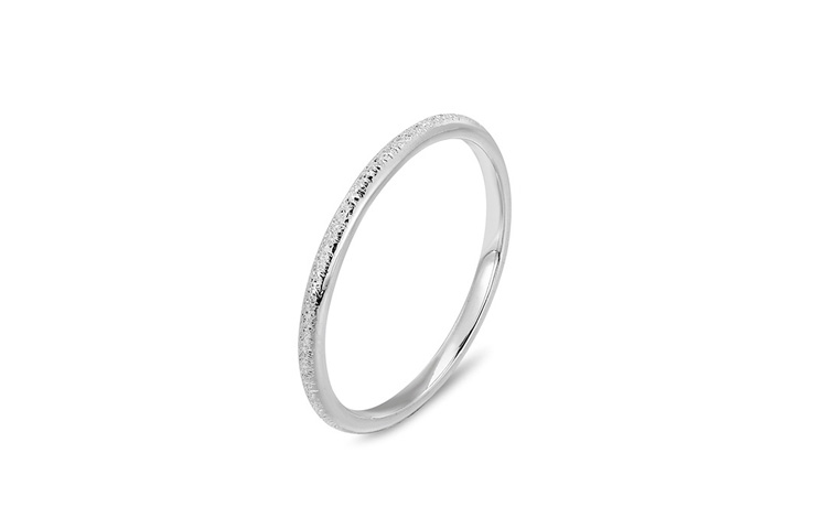 TRUE ME 999 Fine Silver Matte Plain Ring Women's