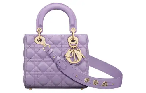 DIOR Lady Dior Sheepskin Handbag, Shoulder Bag, Crossbody Bag, Handbag Small Women's Light Purple