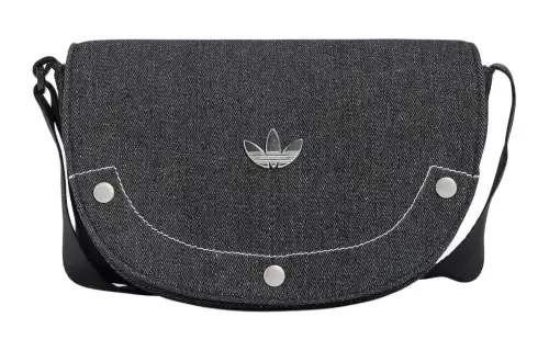 Adidas Originals Trefoil Cotton Blend With Recycled Polyester Portable Crossbody Bag, Shoulder Bag Women's Black
