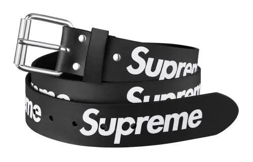 Supreme Cow Leather Belts Unisex Black 