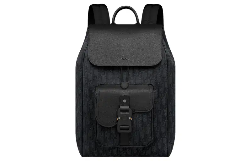 DIOR Grained Calfskin Backpack Men's Black