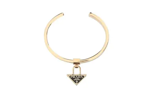 PRADA Triangle Logo Charm Bracelet