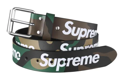 Supreme Cow Leather Belts Unisex Camouflage