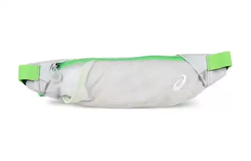 Asics Polyester Fanny Pack Medium Size Unisex Light Gray & Green