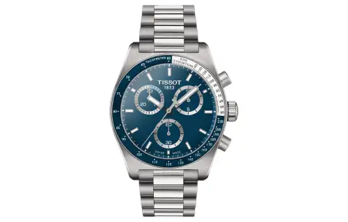 TISSOT PR516 Quartz Movement 100m Waterproof Men's Watches Watch 40mm Blue Dial Stainless Steel Case Steel Strap