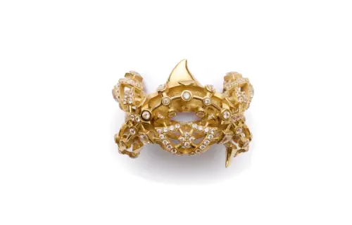 Burberry Sterling Silver, Gold Plated, Zircon, Artificial Crystal Rings Women's Gold
