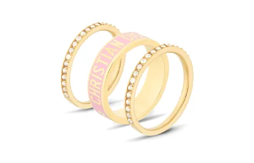 DIOR Metal, Crystal, Lacquer Rings Women's Gold