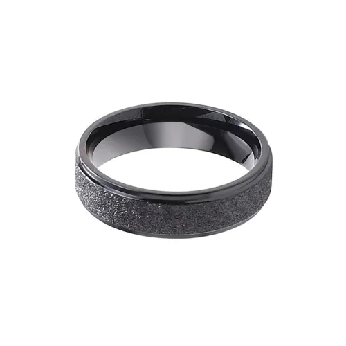 FOREVER MELODY Titanium Steel Rings Men's Black