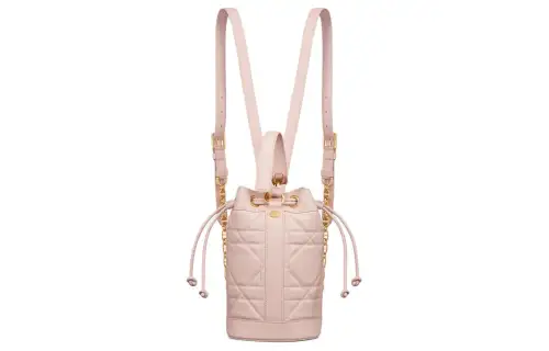 DIOR Wicker Pattern Calfskin Backpack Small Women's Pink