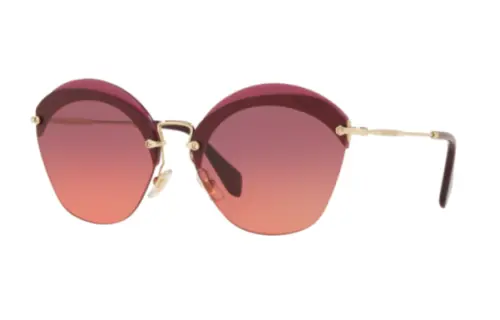 MIU MIU Metal Irregular Shape Sunglasses Women's Fuchsia