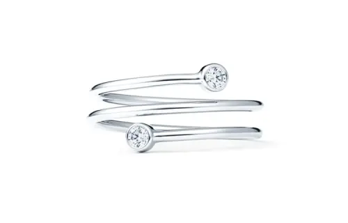 TIFFANY & CO. Platinum 950 Diamond Rings Unisex Silver