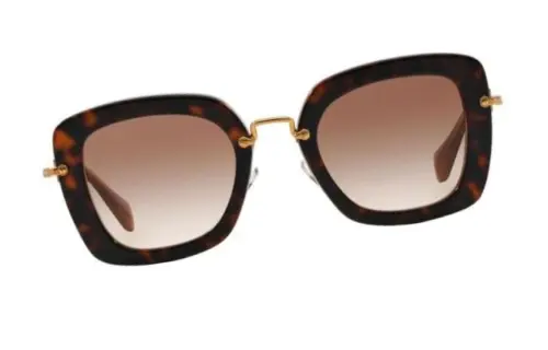 MIU MIU Plastic Irregular Shape Sunglasses Women's Tortoiseshell